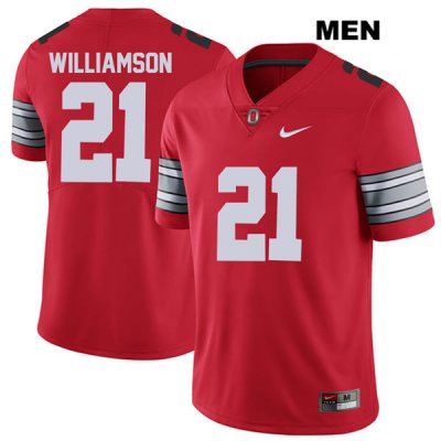 Men's NCAA Ohio State Buckeyes Marcus Williamson #21 College Stitched 2018 Spring Game Authentic Nike Red Football Jersey EJ20E27ZL